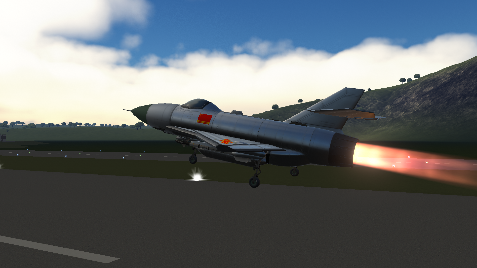 A Z-80L of the Dorislavian Air Force taking off, c. 2190.